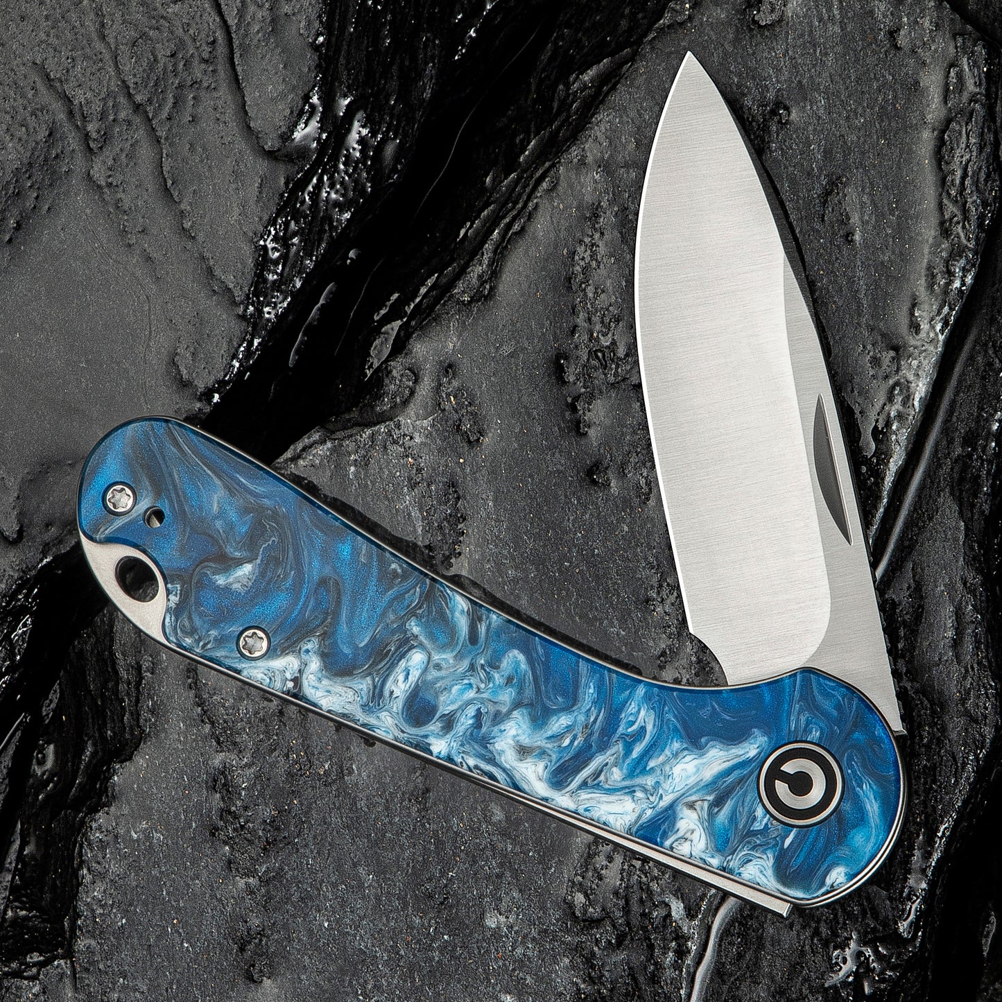 Civivi Elementum Slip Joint, Blue Ocean Resin / Satin Finished