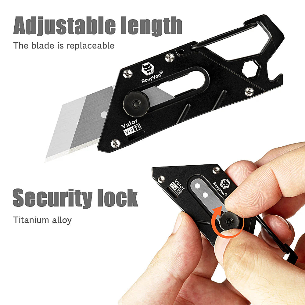 RovyVon Valor V10 Titanium Utility Tool, PVD Black