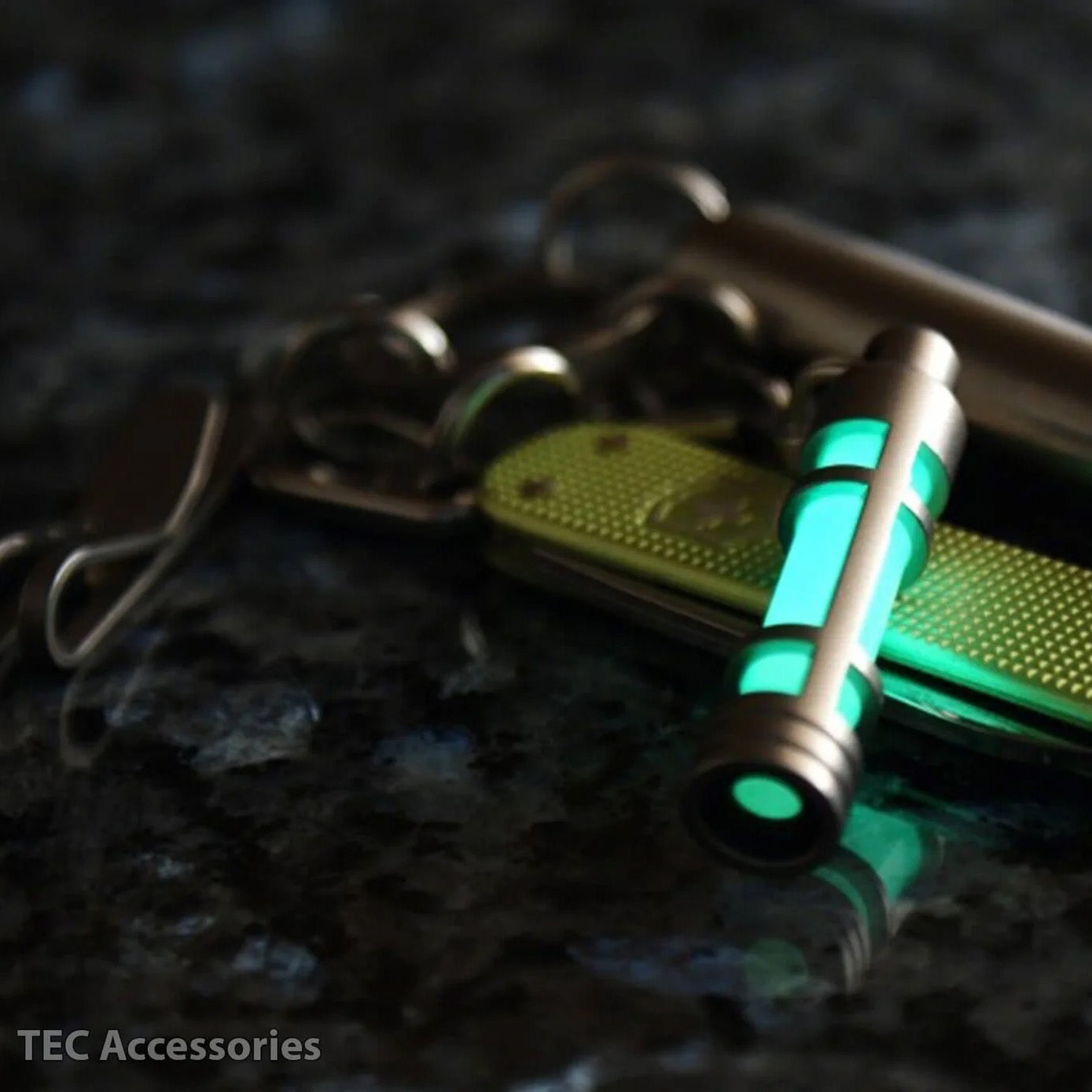TEC-Accessoires TEC-S3 Stainless Steel Embrite™ Glow Fob, Bead Blasted Stainless Steel