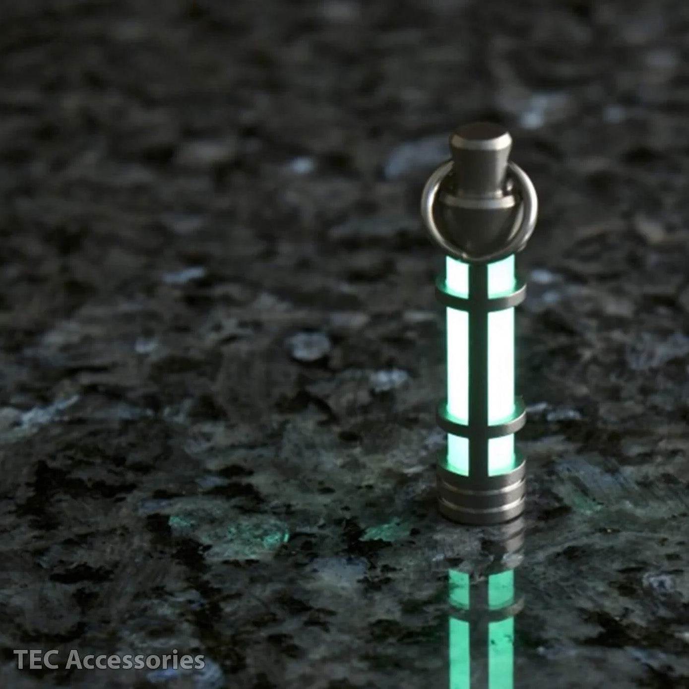 TEC-Accessoires TEC-S3 Stainless Steel Embrite™ Glow Fob, Bead Blasted Stainless Steel