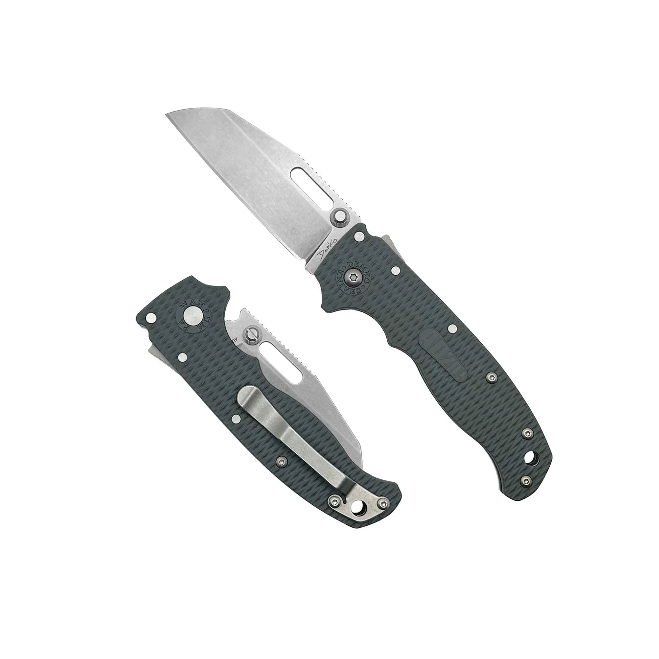 Demko Knives AD20.5 - AUS10A - Grey Grivory, Shark Foot