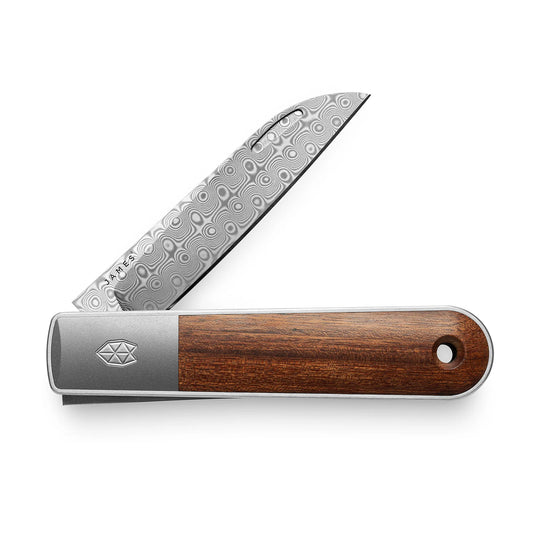 The James Brand The Wayland Straight, Rosewood / Damasteel