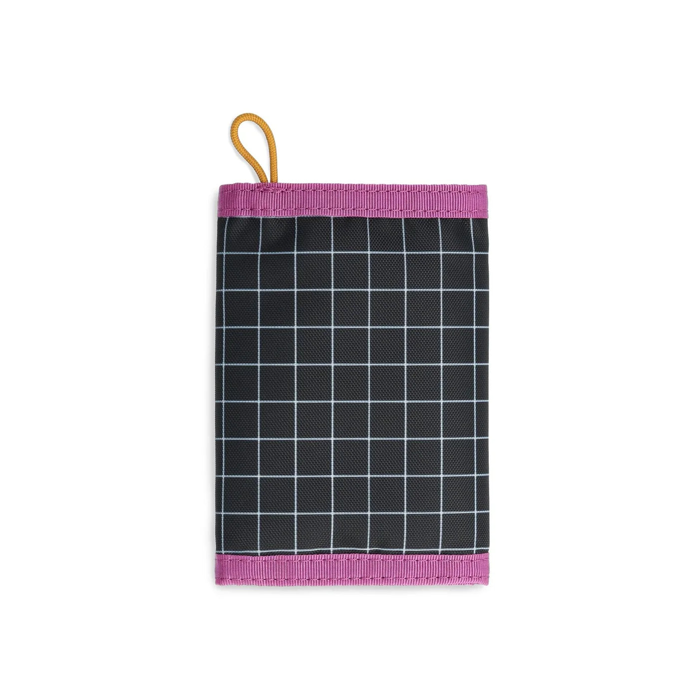 Topo Designs Tri-Fold Wallet, Black / White Grid Print