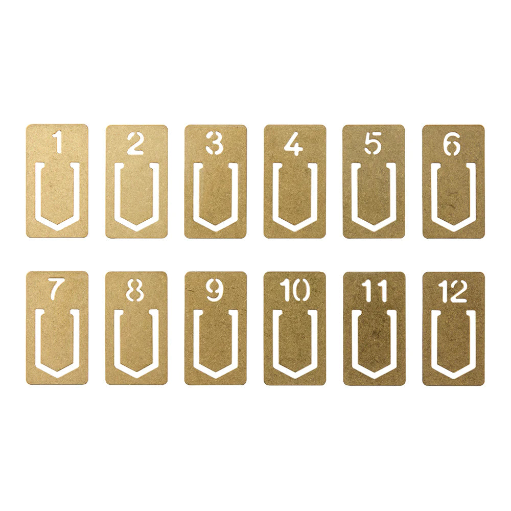 Traveler's Company Numbered Clips, Brass