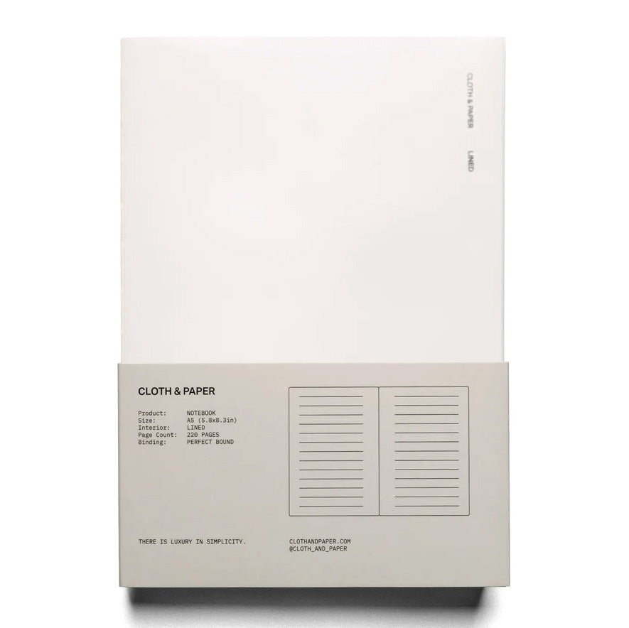 Cloth & Paper Perfect Bound Notebook A5, Lined Ash