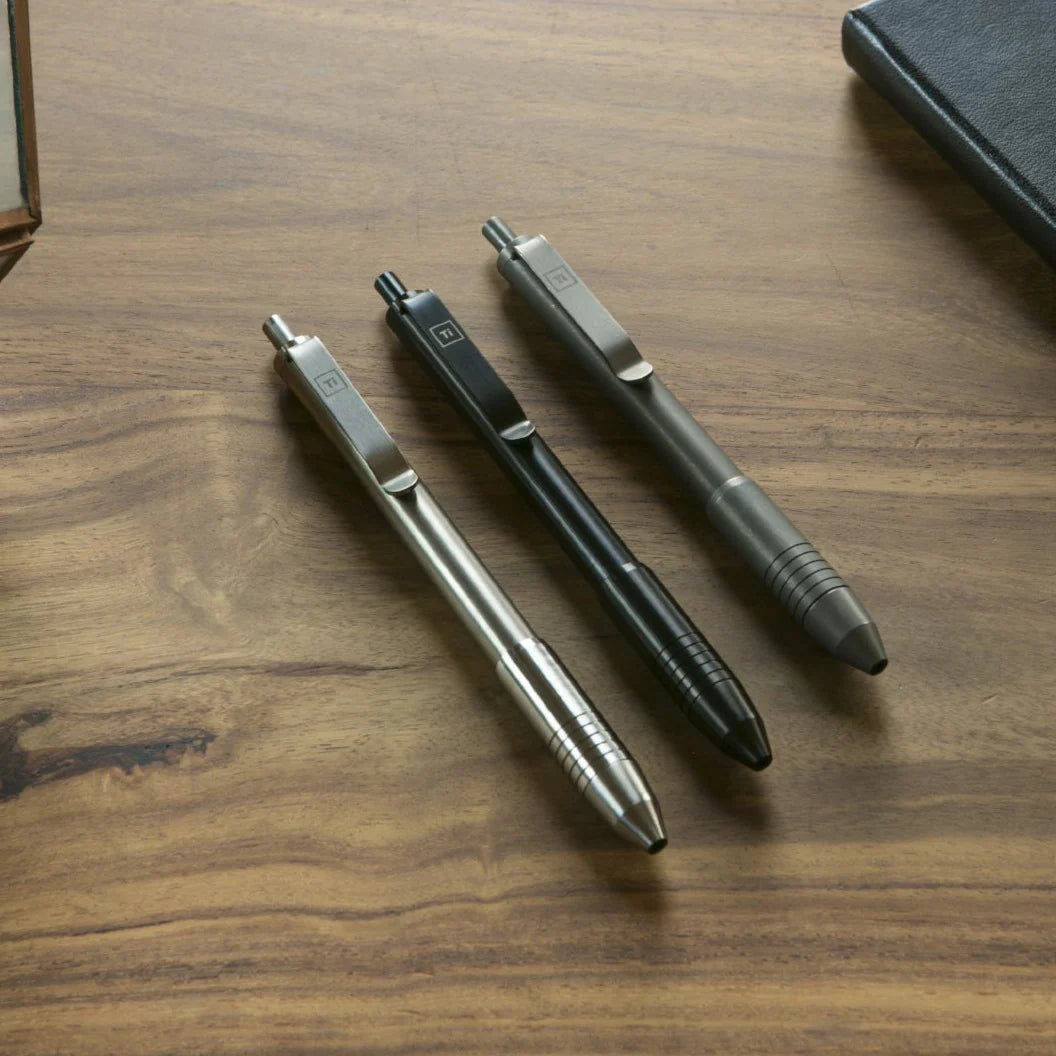 Big i Design Ti Click EDC Pen, Machined Raw