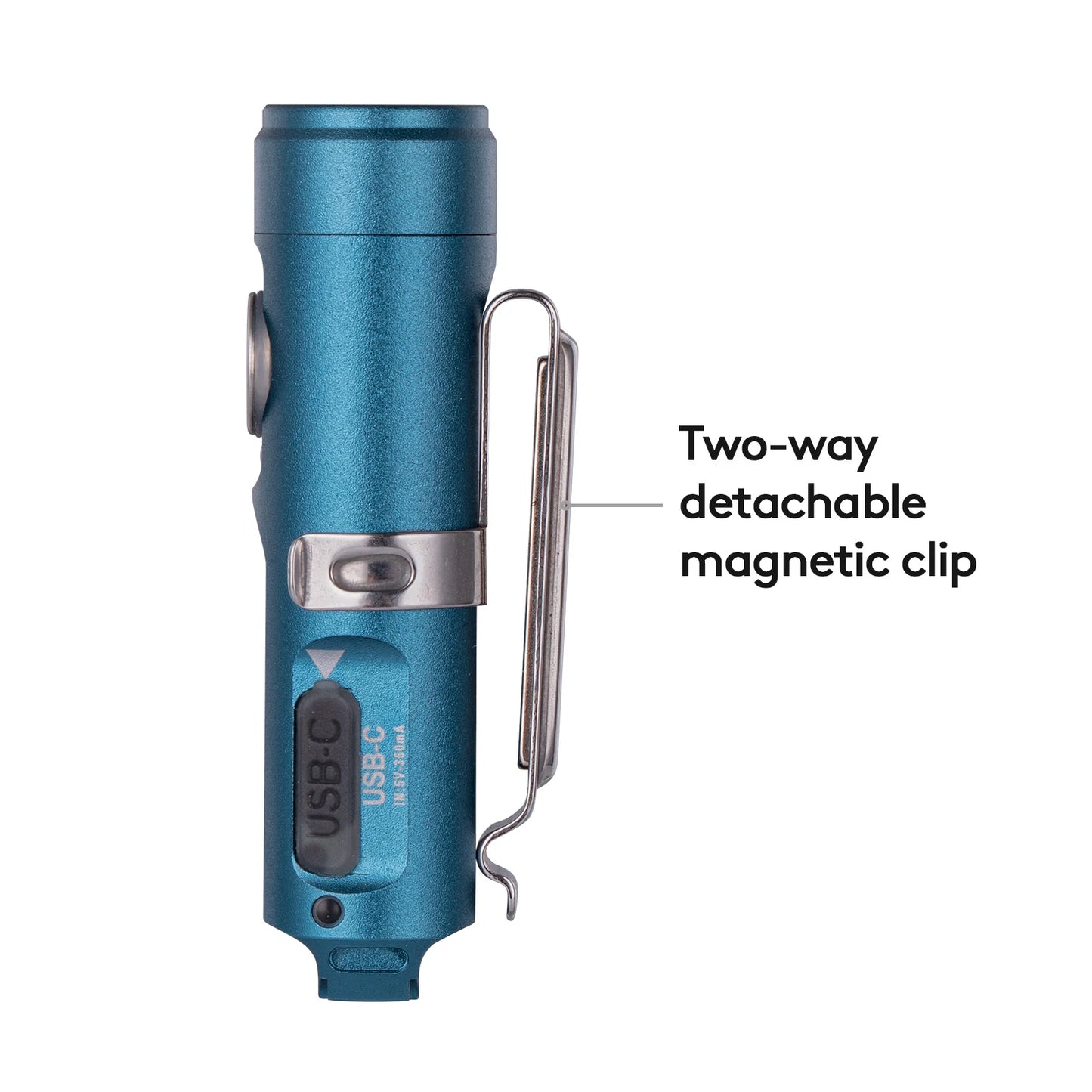 RovyVon Aurora A3 (G4) USB-C Keychain Flashlight 6500K, Aqua Blue