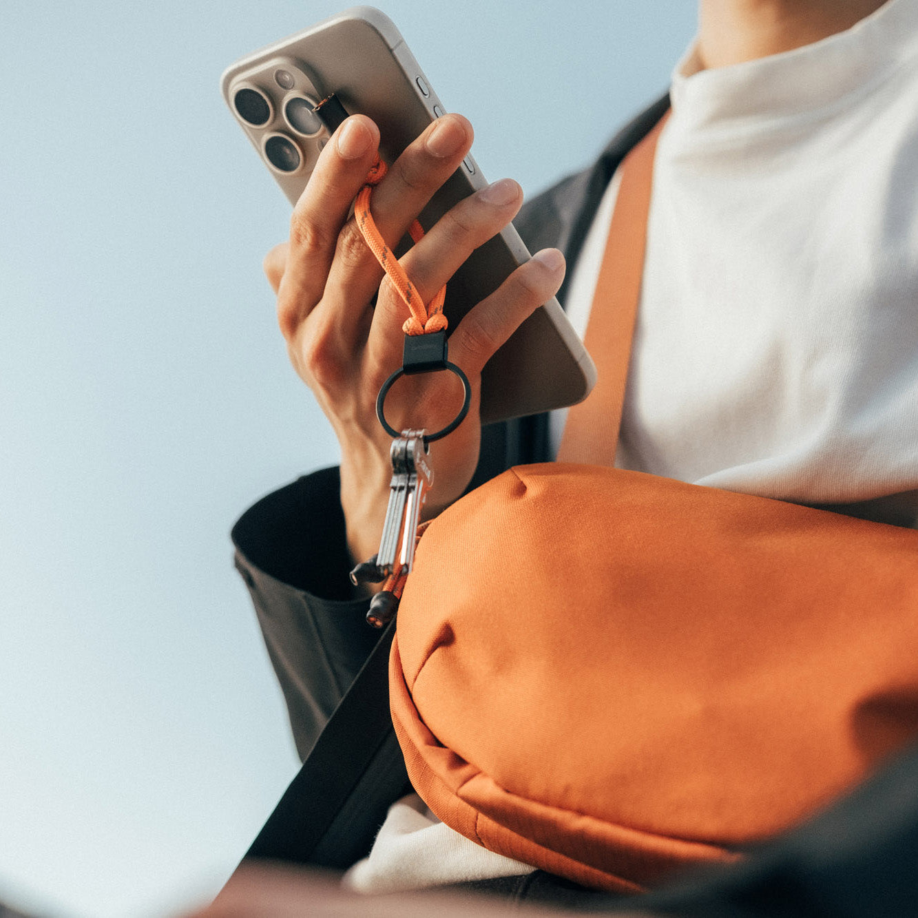 Orbitkey Urban Loop Keychain, Tangerine