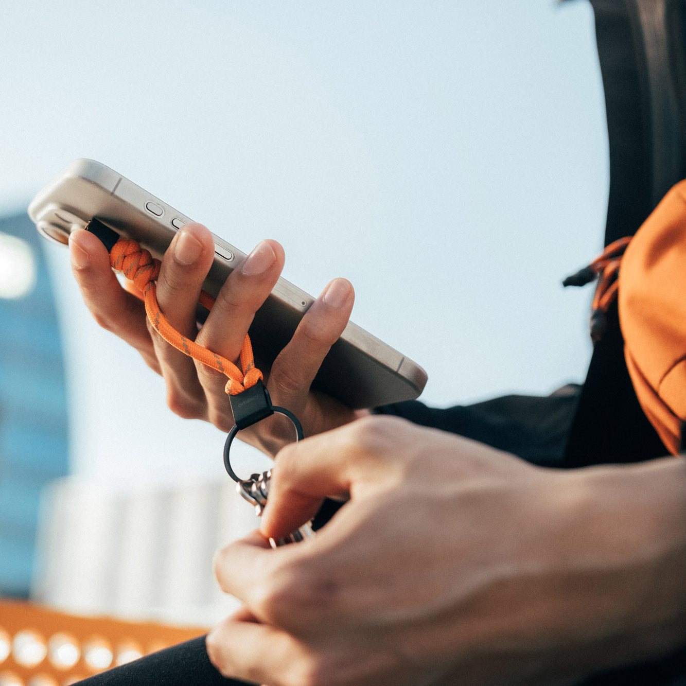 Orbitkey Urban Loop Keychain, Tangerine