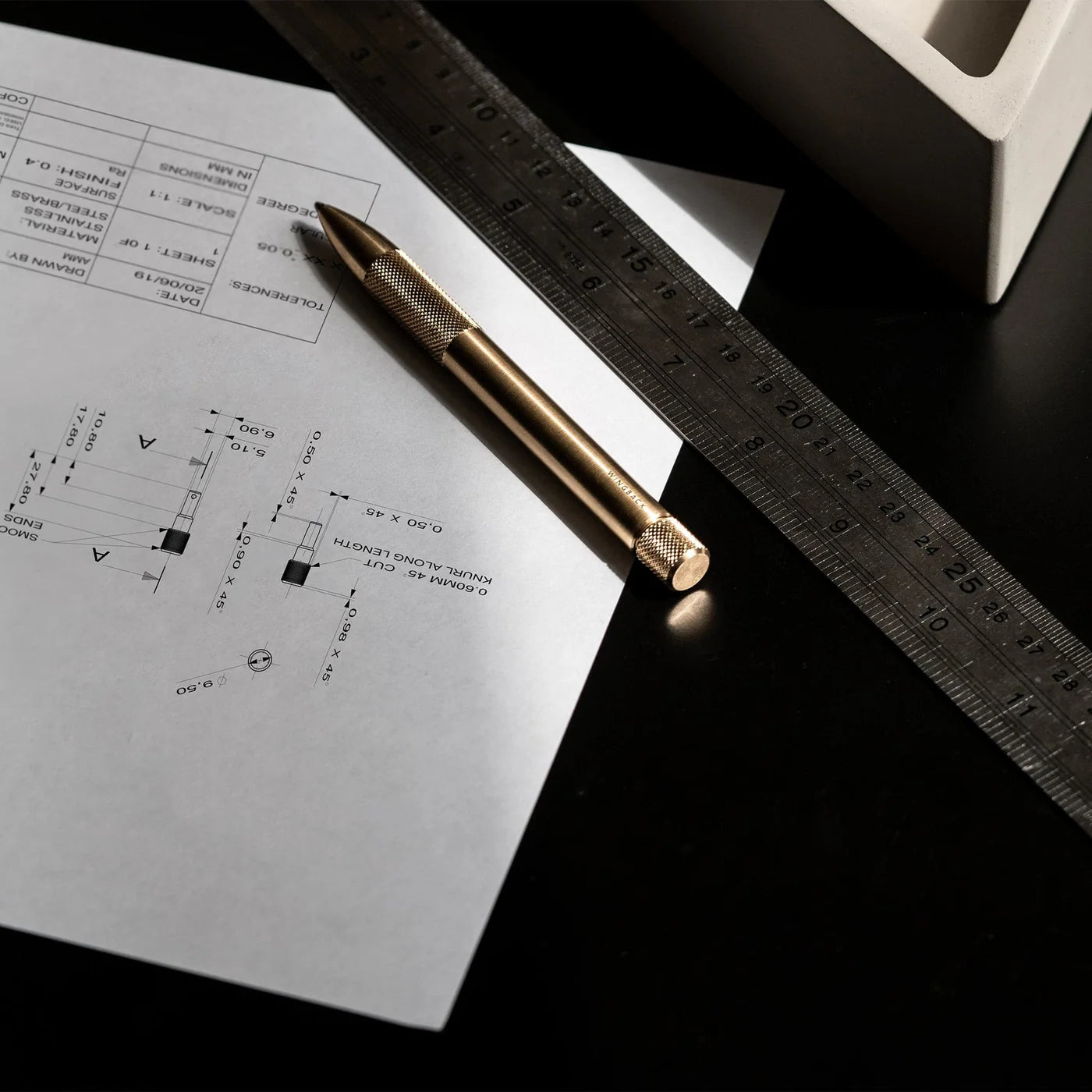 Wingback Mechanical Pen, Brass