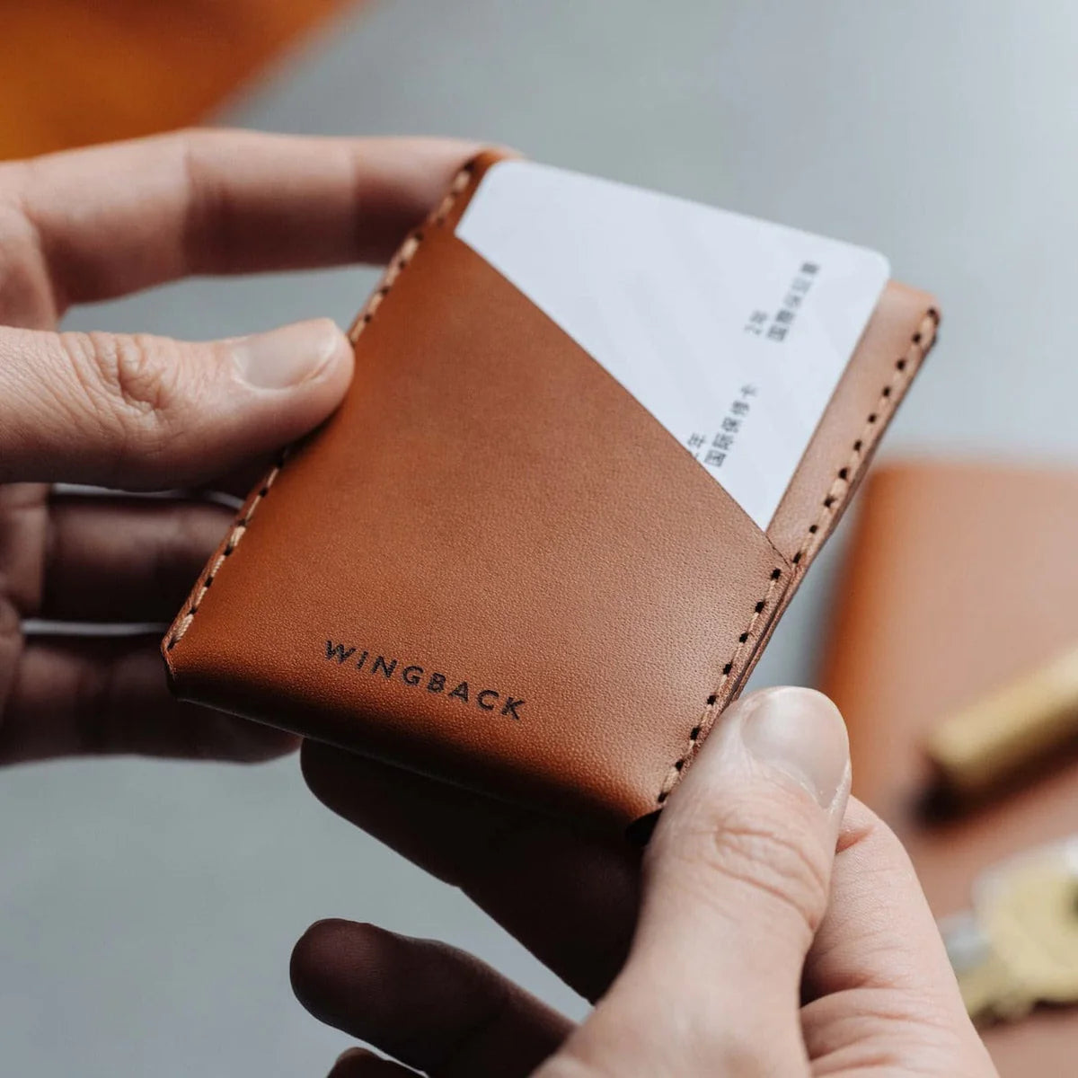 Wingback Winston Card Holder, Whisky