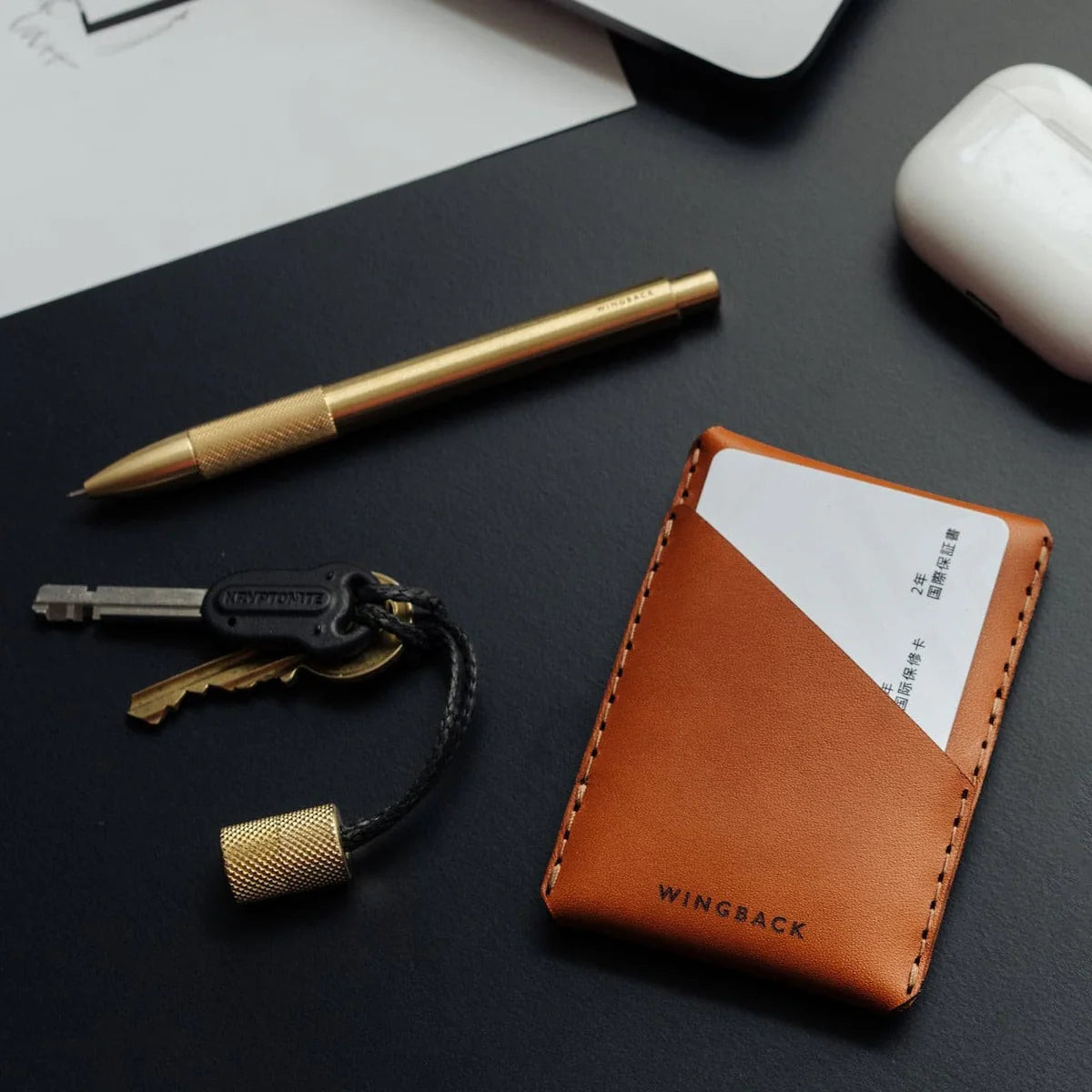 Wingback Winston Card Holder, Whisky