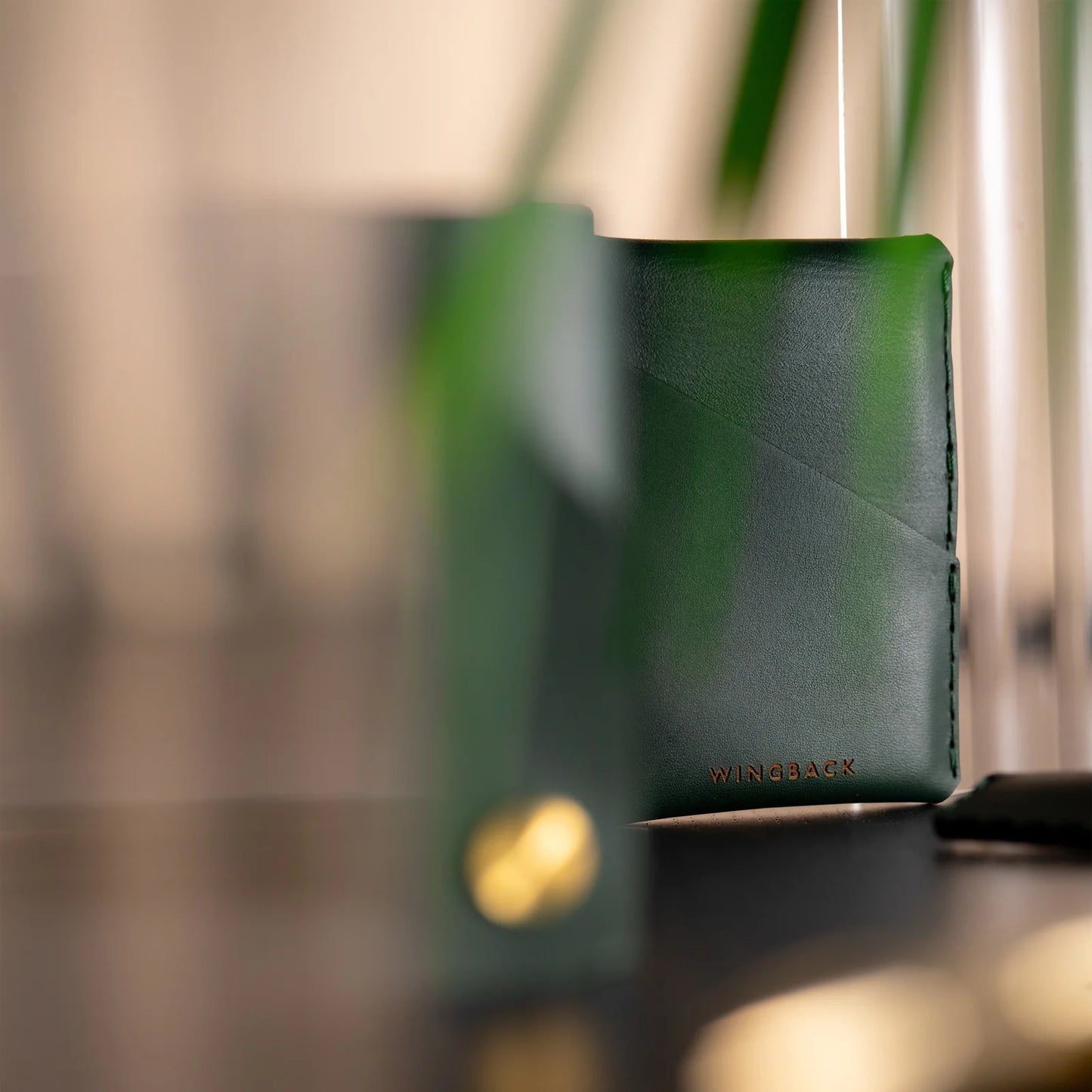 Wingback Winston Card Holder, British Racing Green