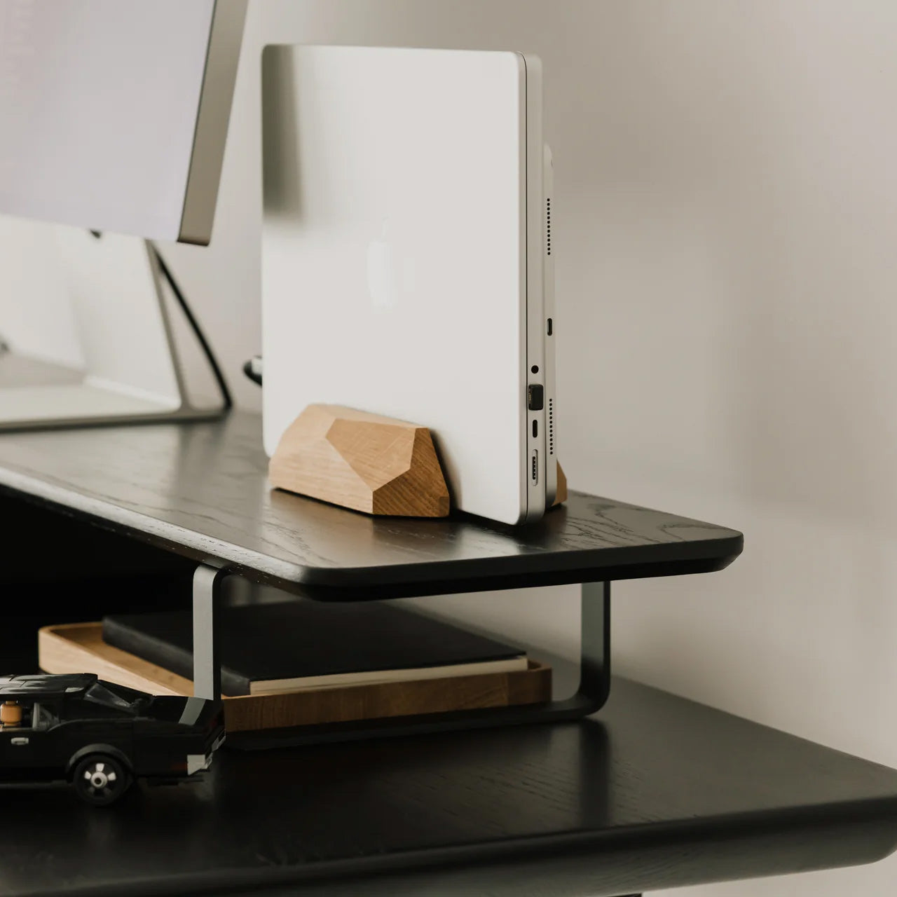 Oakywood Desk Shelf Bundle, Single Drawer Black/Black