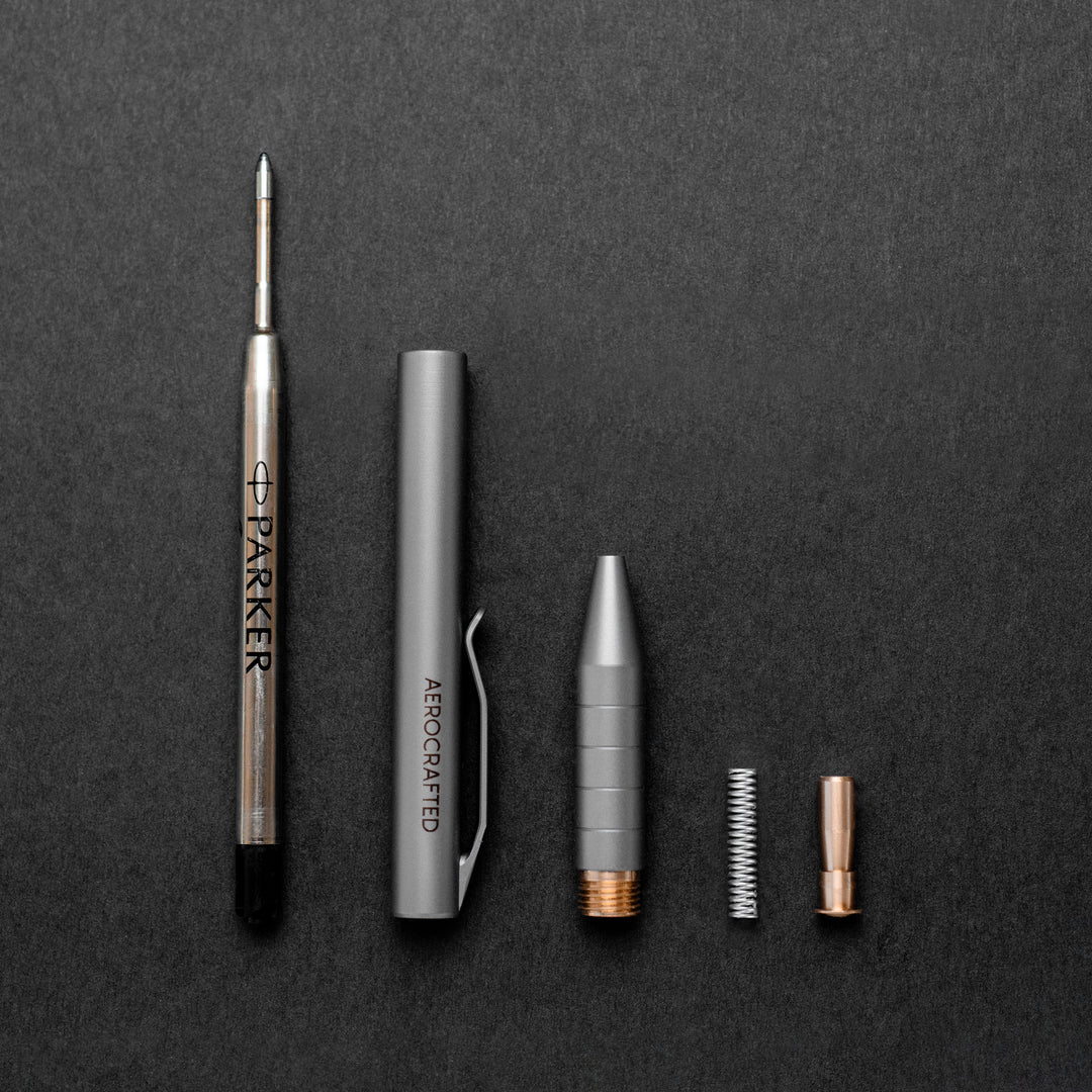Aerocrafted Retract Click Pen Titanium/Bronze, Large (Parker)