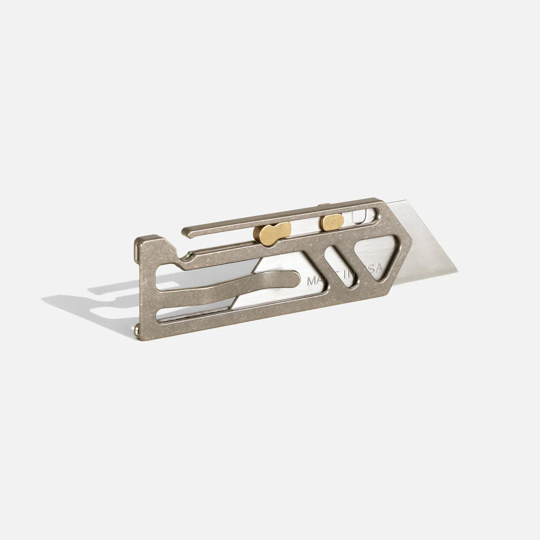 Aerocrafted Sideslip Utility Knife Titanium/Bronze, Left-handed