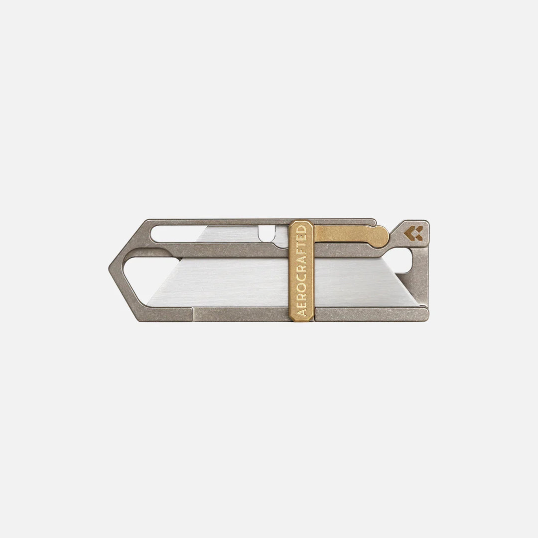 Aerocrafted Sideslip Utility Knife Titanium/Bronze, Left-handed