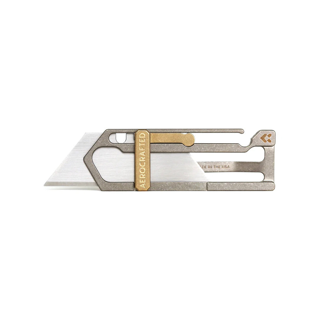 Aerocrafted Sideslip Utility Knife Titanium/Bronze, Left-handed
