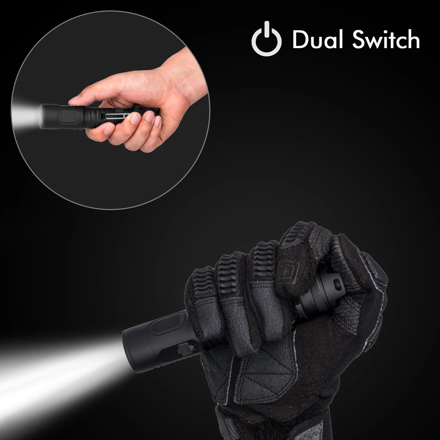 RovyVon GL7 (G2) 2000 Lumens Tactical Flashlight 6500K, Black