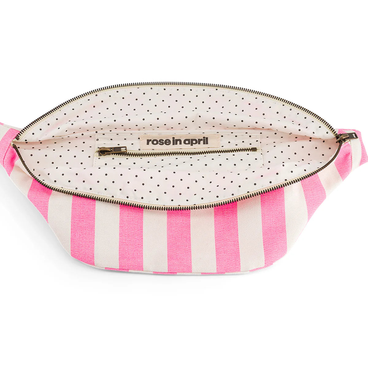 Rose in April Bum Bag Stripes, Neon pink