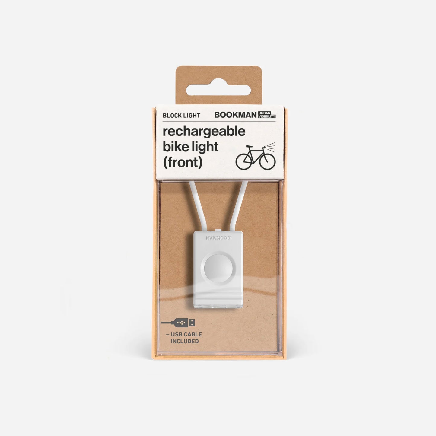 Bookman Urban Visibility Reflective Block Light Front, White