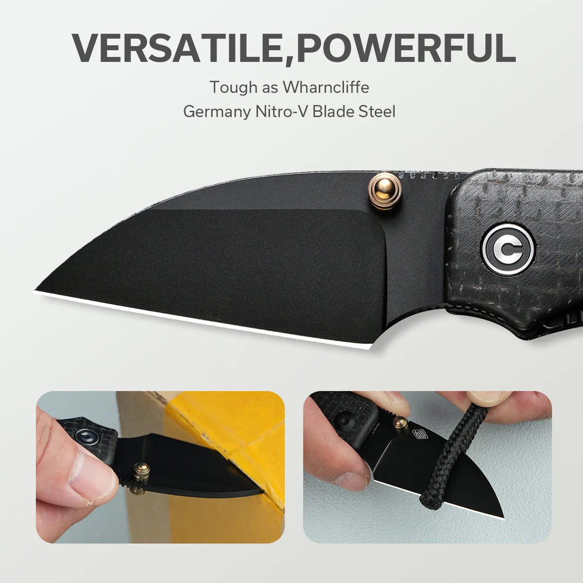Civivi Baby Banter Wharncliffe, Black Burlap Micarta