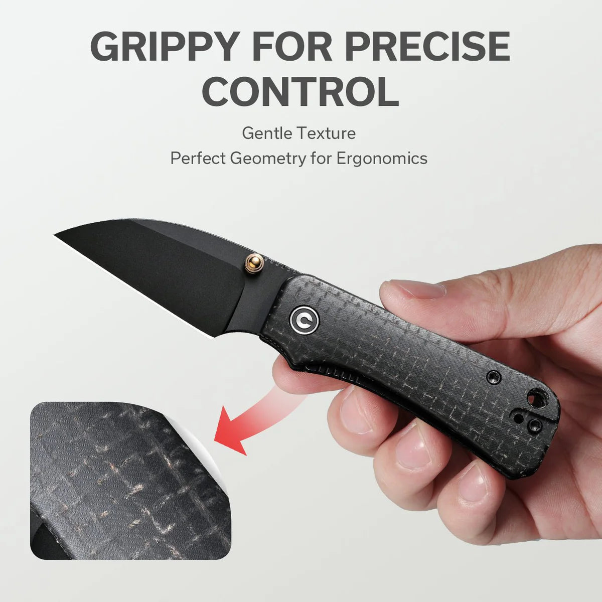 Civivi Baby Banter Wharncliffe, Black Burlap Micarta