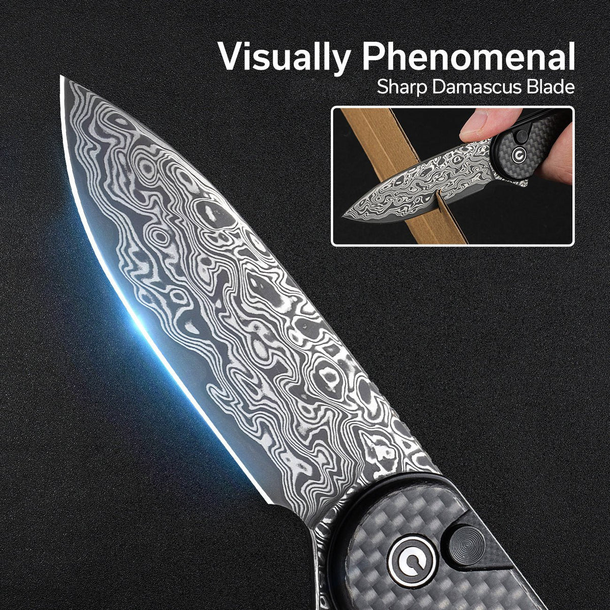 Civivi Button Lock Elementum II, Twill Carbon Fiber