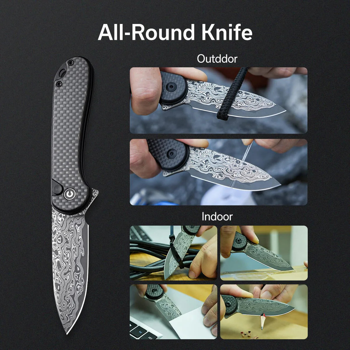 Civivi Button Lock Elementum II, Twill Carbon Fiber