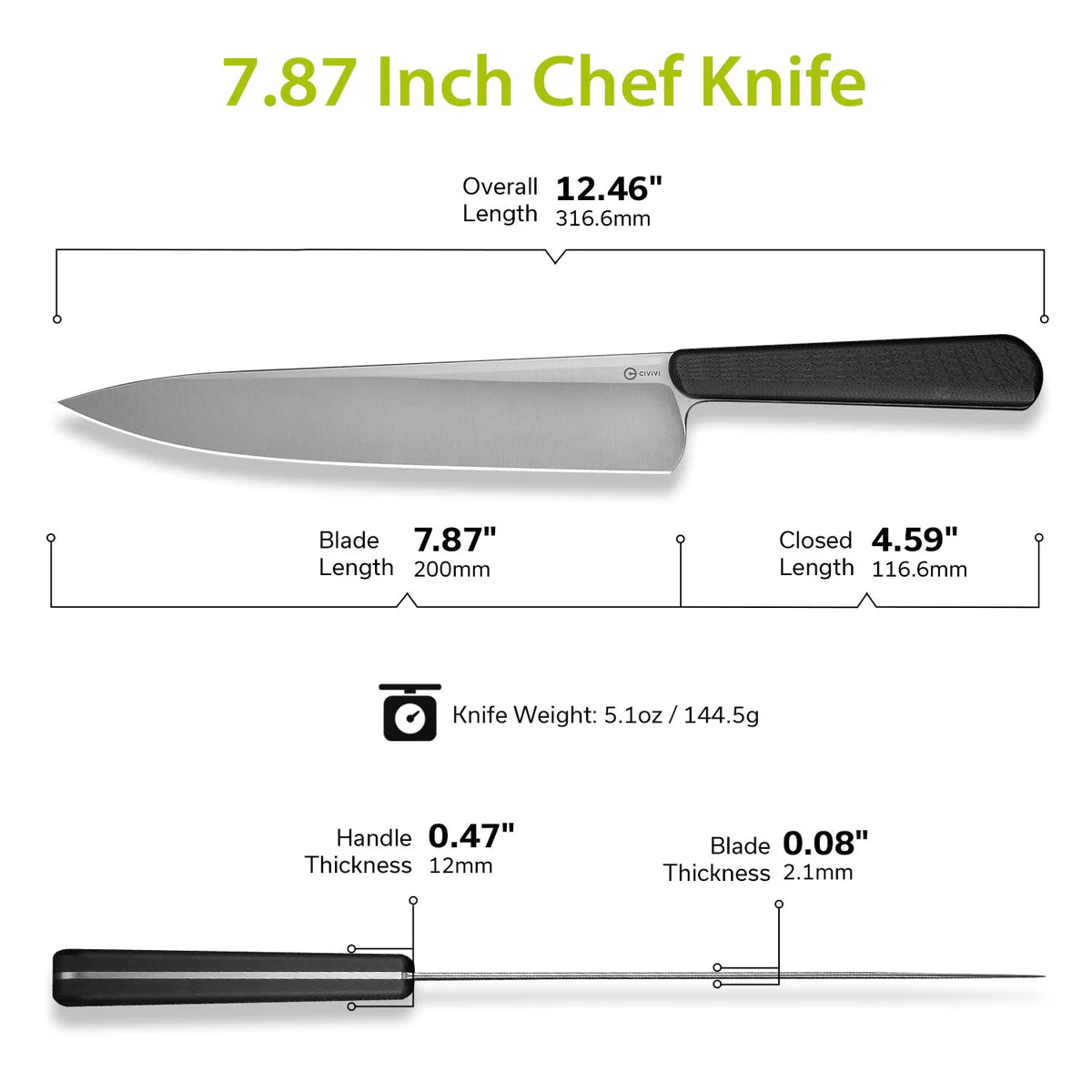 Civivi Cibus, Milled Black G10 / Satin Finished