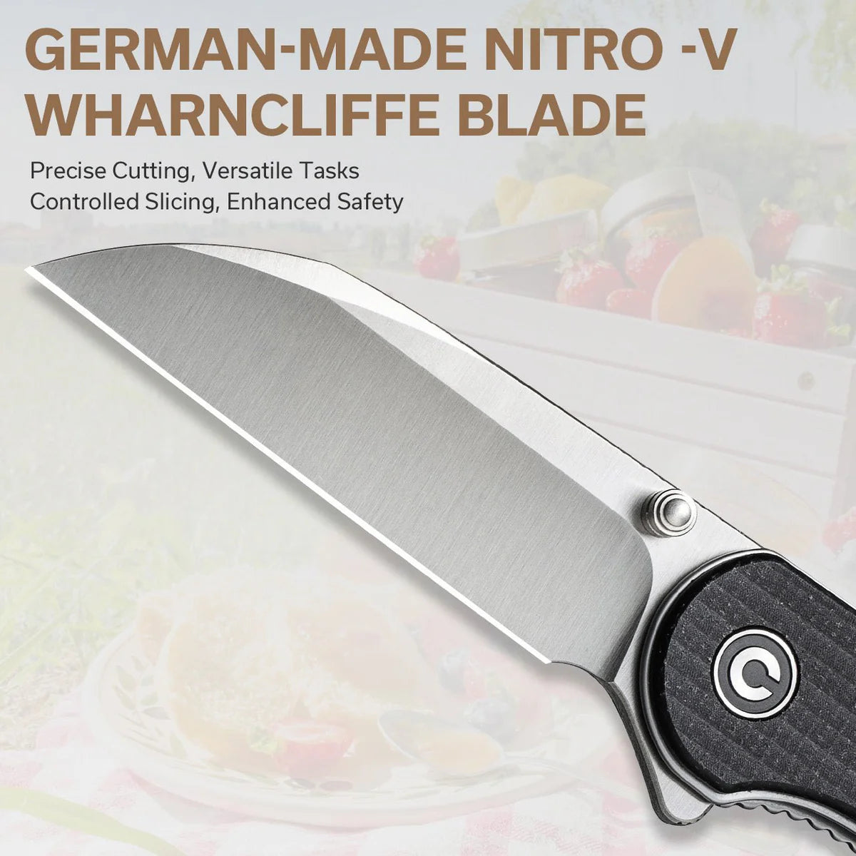 Civivi Elementum, Black Canvas Micarta Wharncliffe