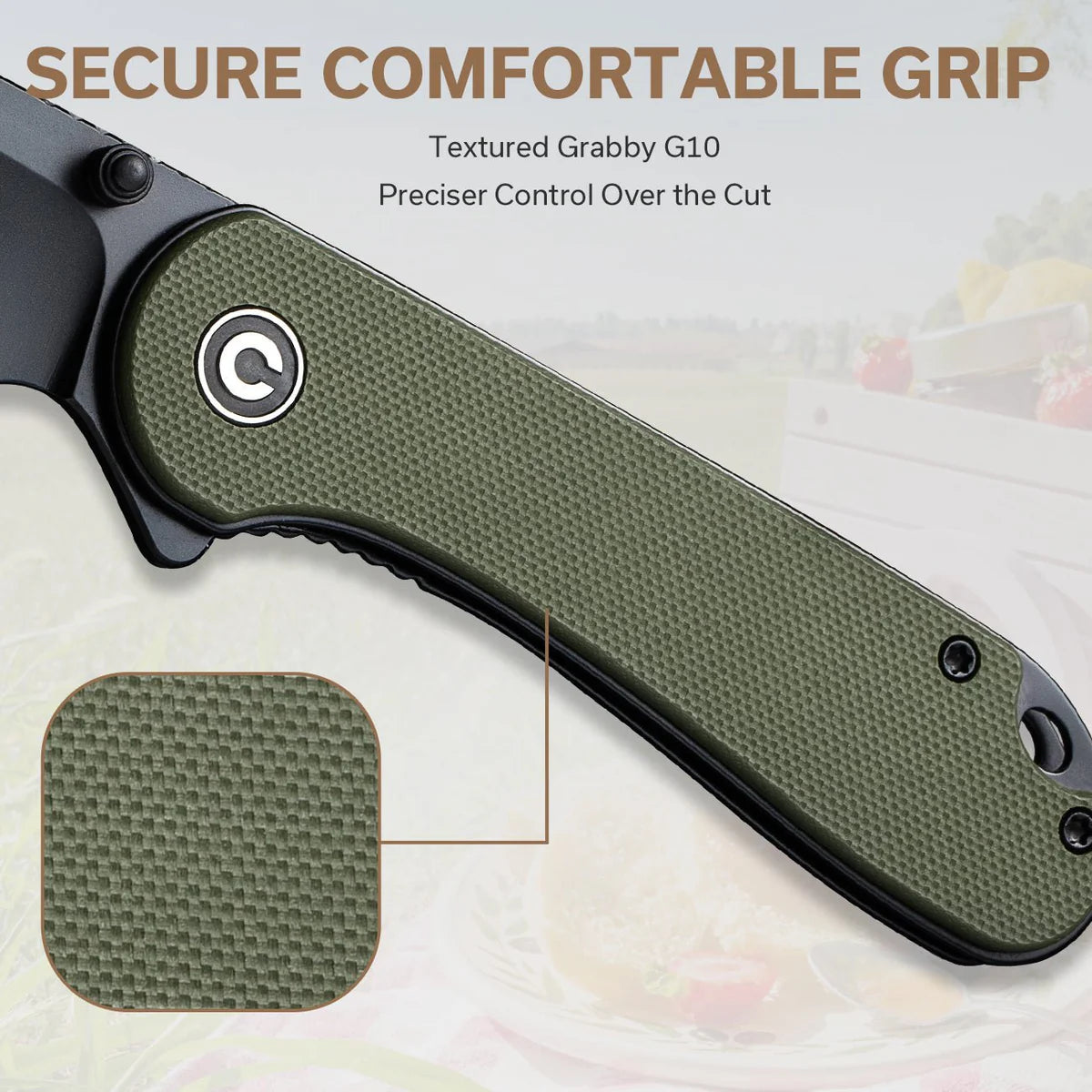 Civivi Elementum, OD Green Wharncliffe