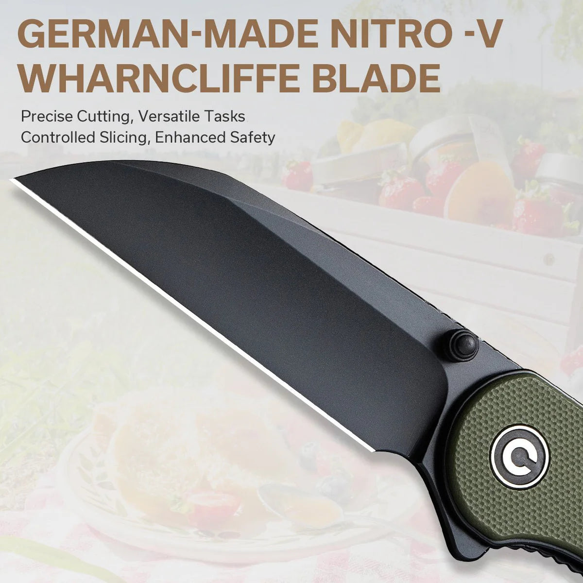 Civivi Elementum, OD Green Wharncliffe