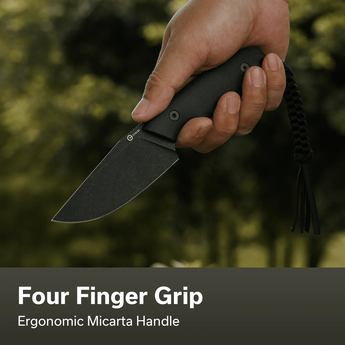 Civivi Gander, Black Canvas Micarta / Black Stonewashed