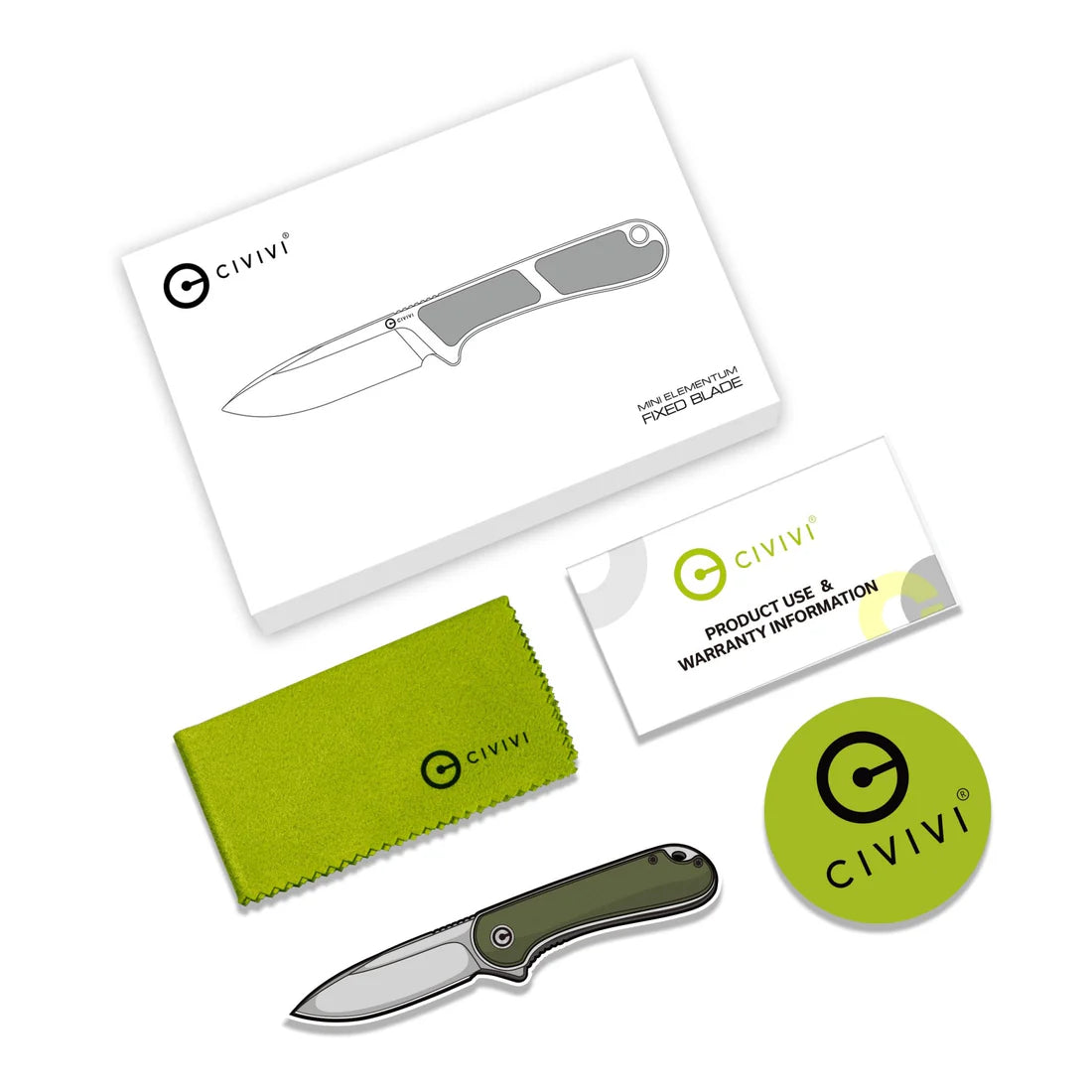 CIVIVI Mini Elementum Fixed Blade, G10 Black