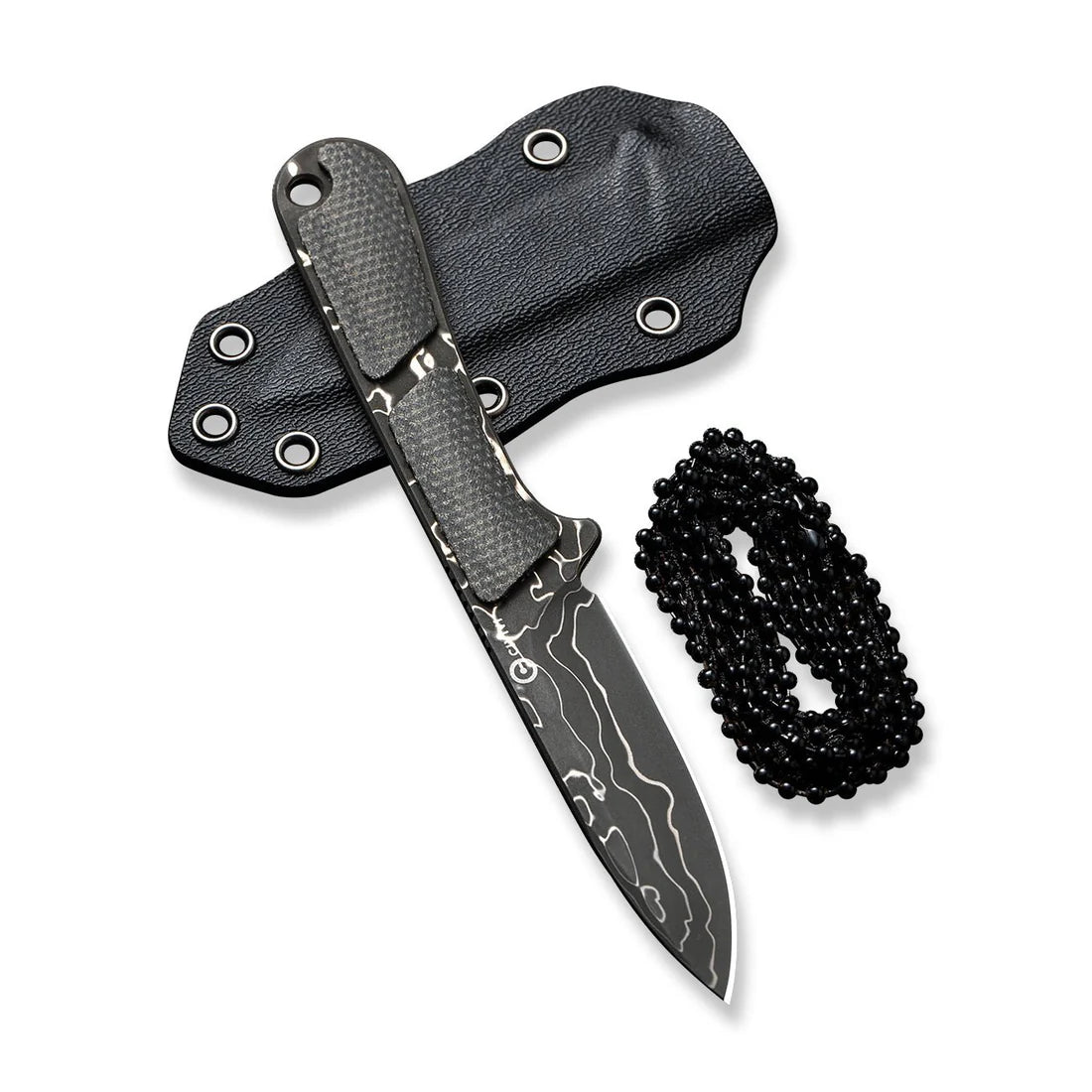 CIVIVI Mini Elementum Fixed Blade, Dark Green Micarta / Damascus