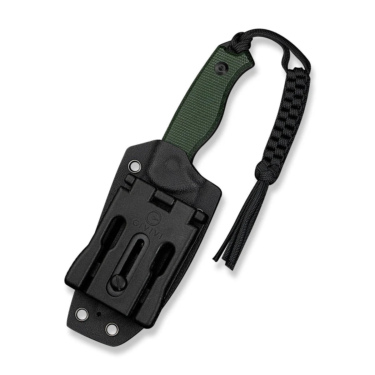 Civivi Timberbark Fixed Blade, Green Micarta / Black Stonewashed