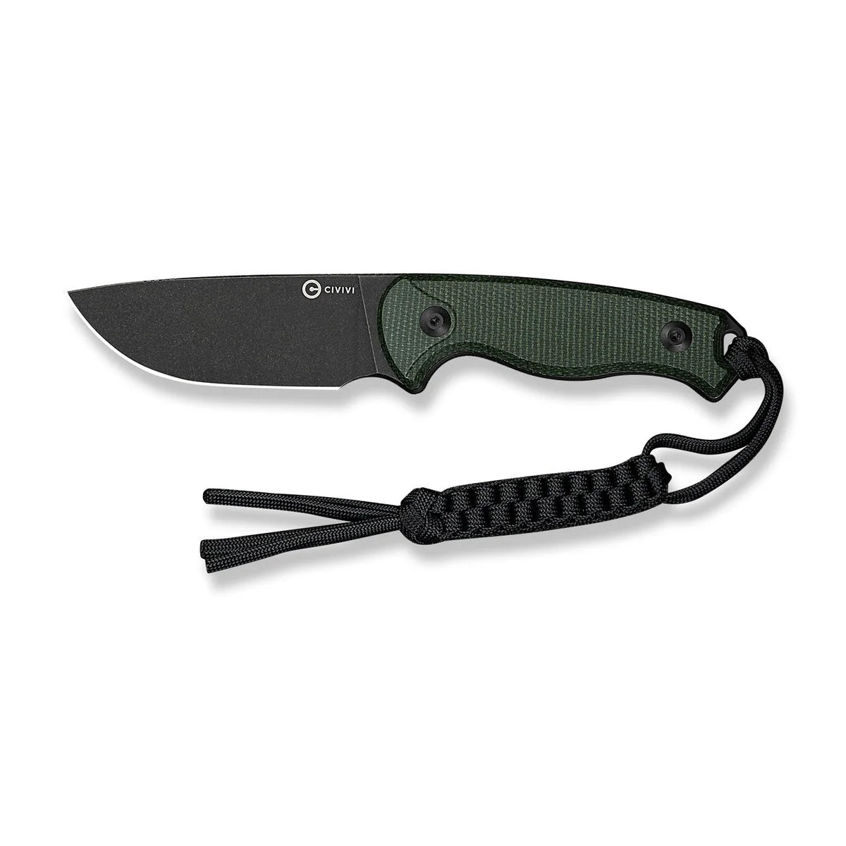 Civivi Timberbark Fixed Blade, Green Micarta / Black Stonewashed