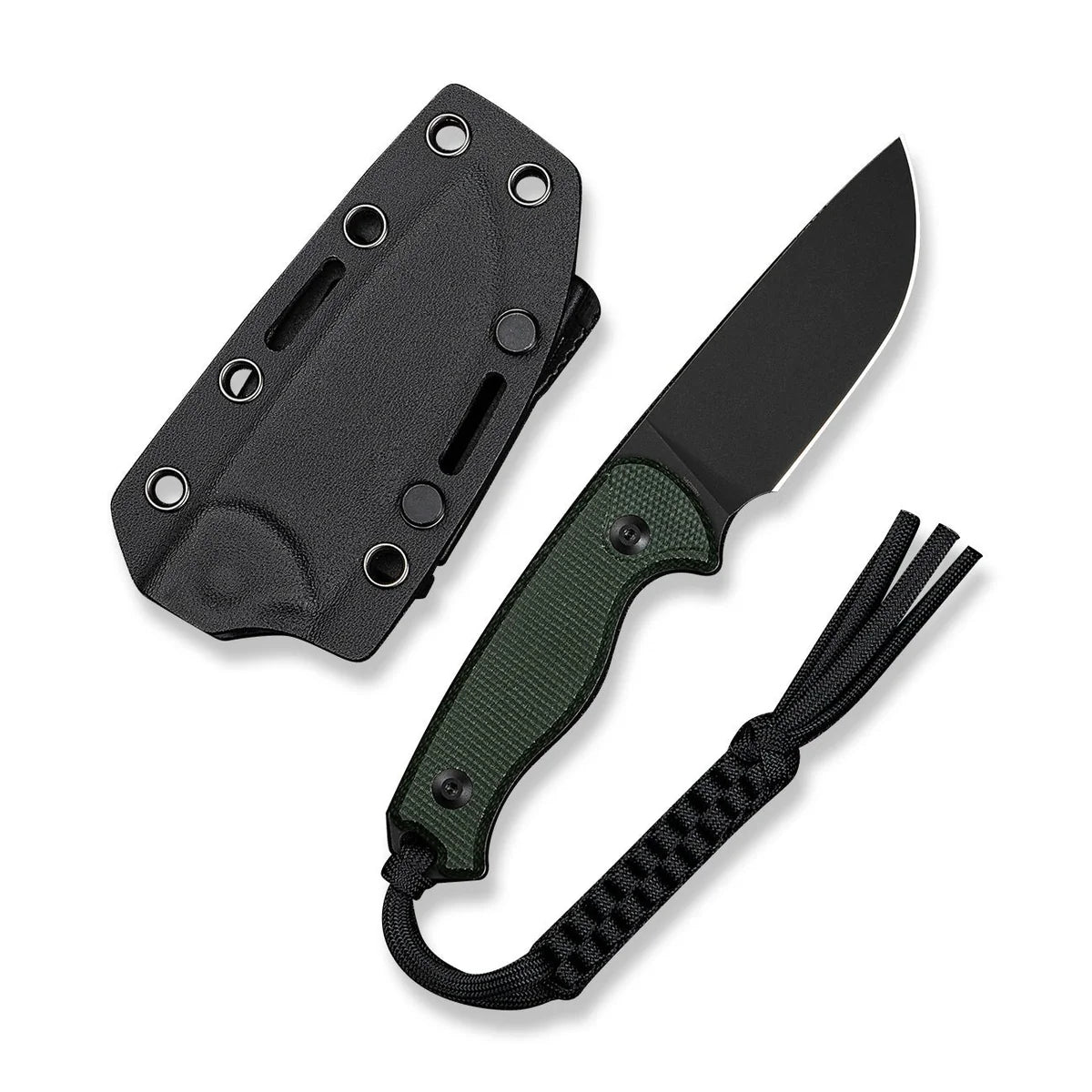 Civivi Timberbark Fixed Blade, Green Micarta / Black Stonewashed