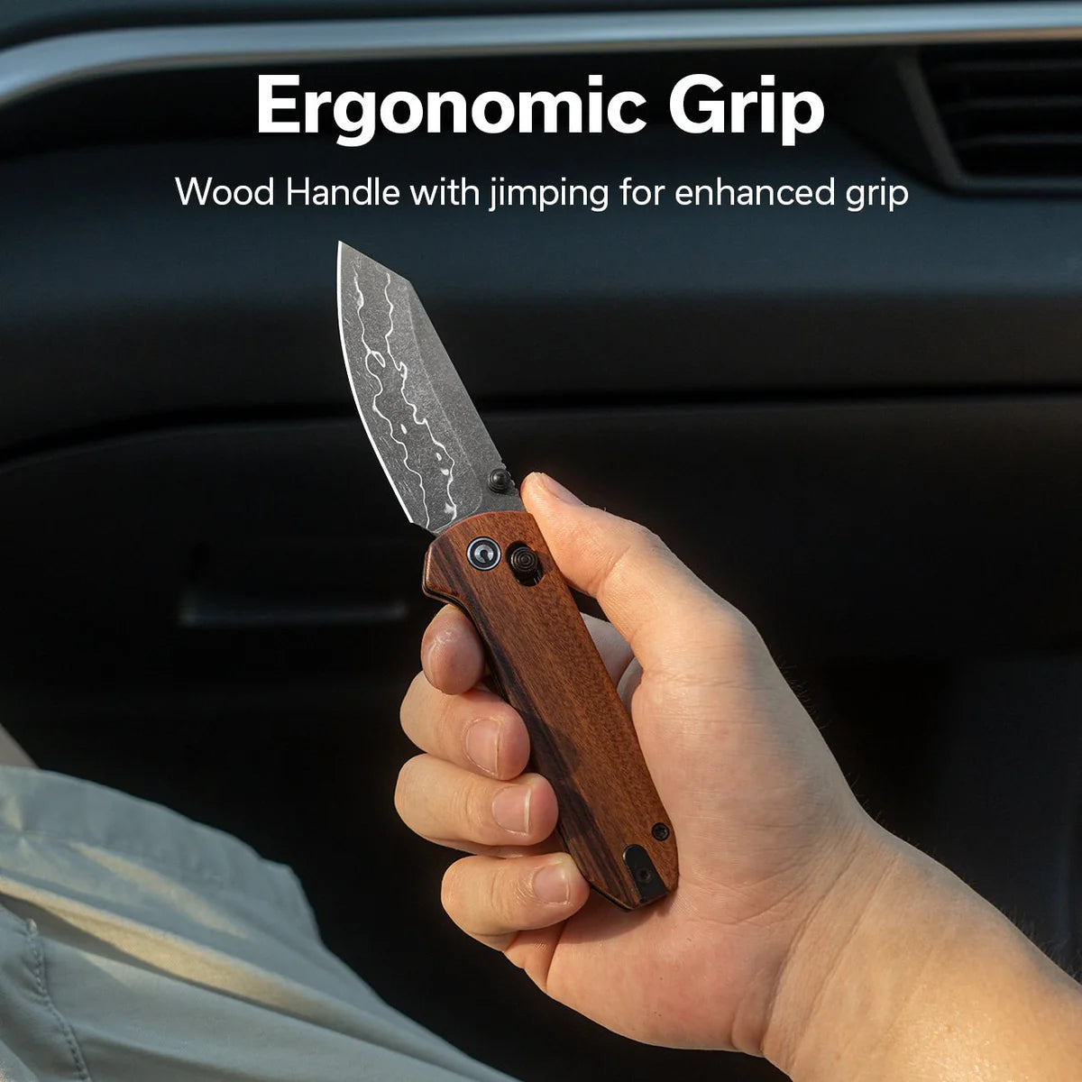 Civivi Yonder, Guibourtia Wood/Damascus