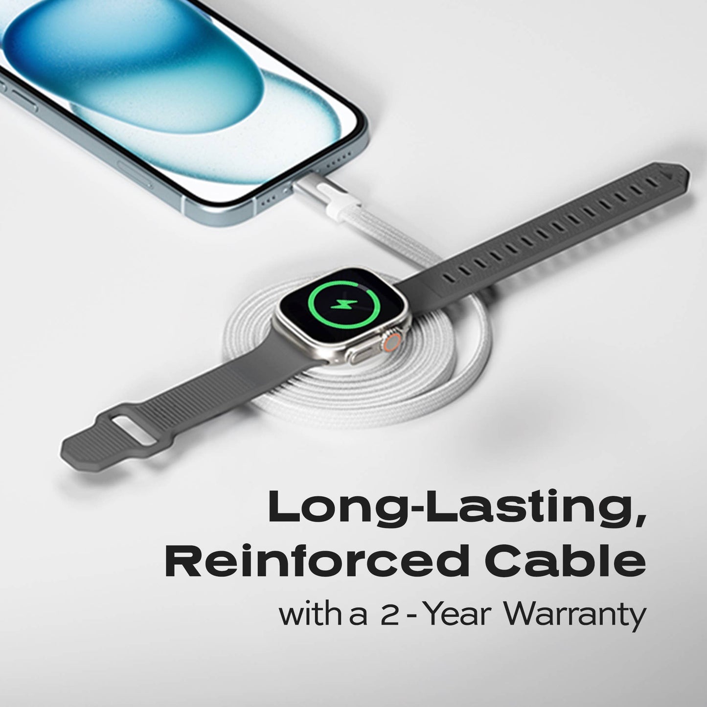 Statik® MagStack Slim Apple Watch Cable 1 m, White