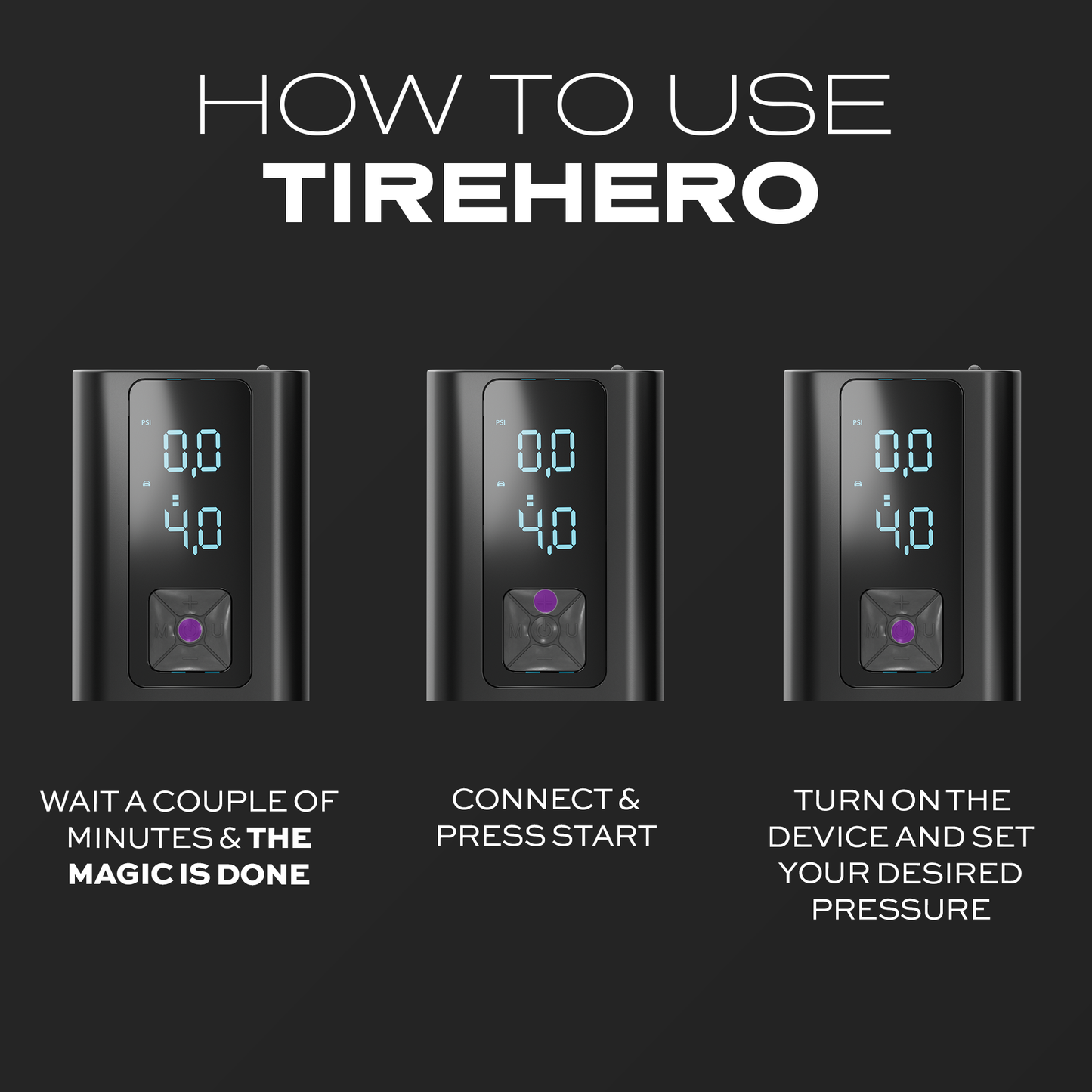 Statik® TireHero Wireless Air Pump, Black