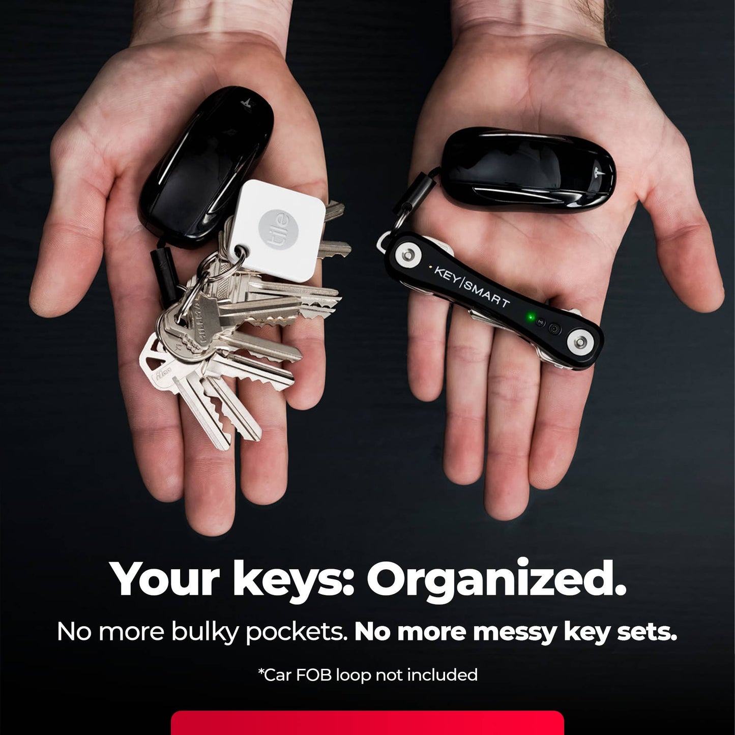 KeySmart® iPro Works with Apple Find My, Black