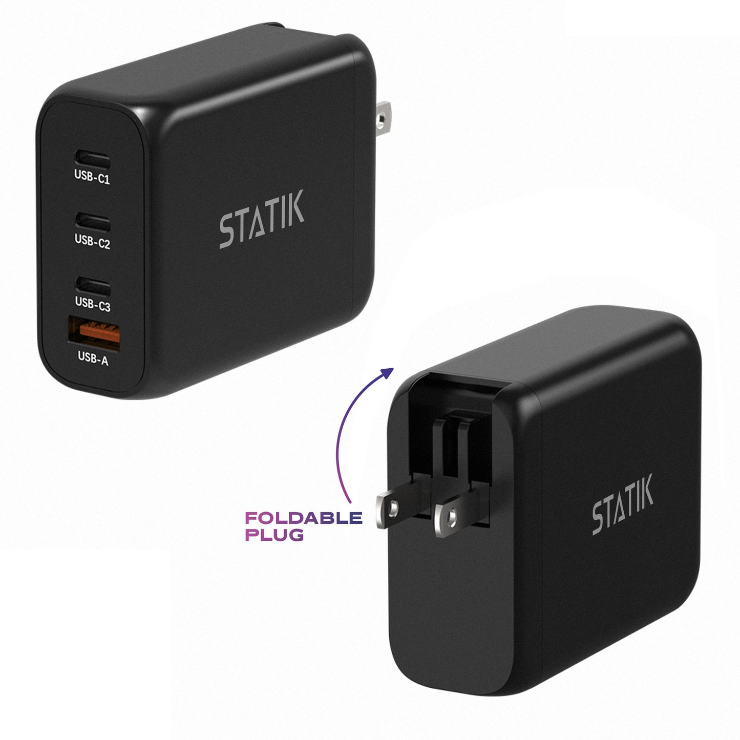 Statik 100W Gan Power Adapter 4 Ports Wall Charger