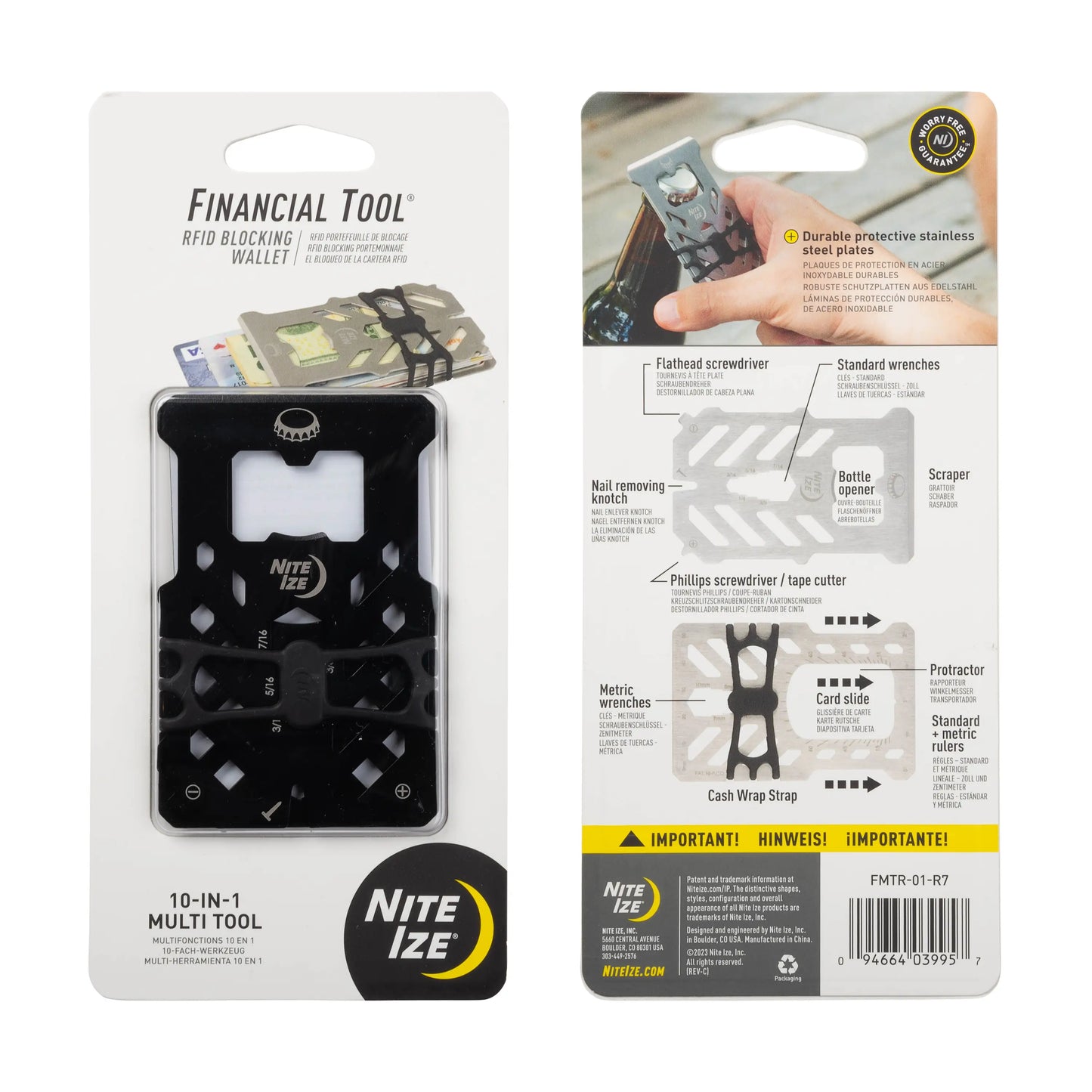 Nite Ize Financial Tool® RFID Blocking Wallet, Black