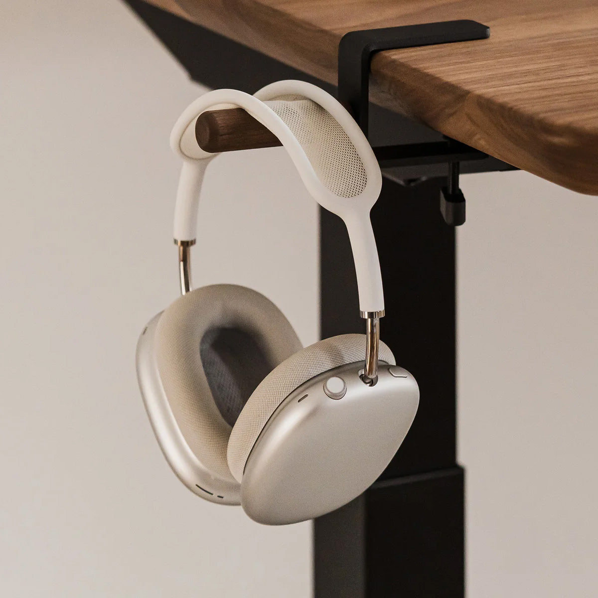 Oakywood Desk-Mounted Headphone Hook, Walnut/Black