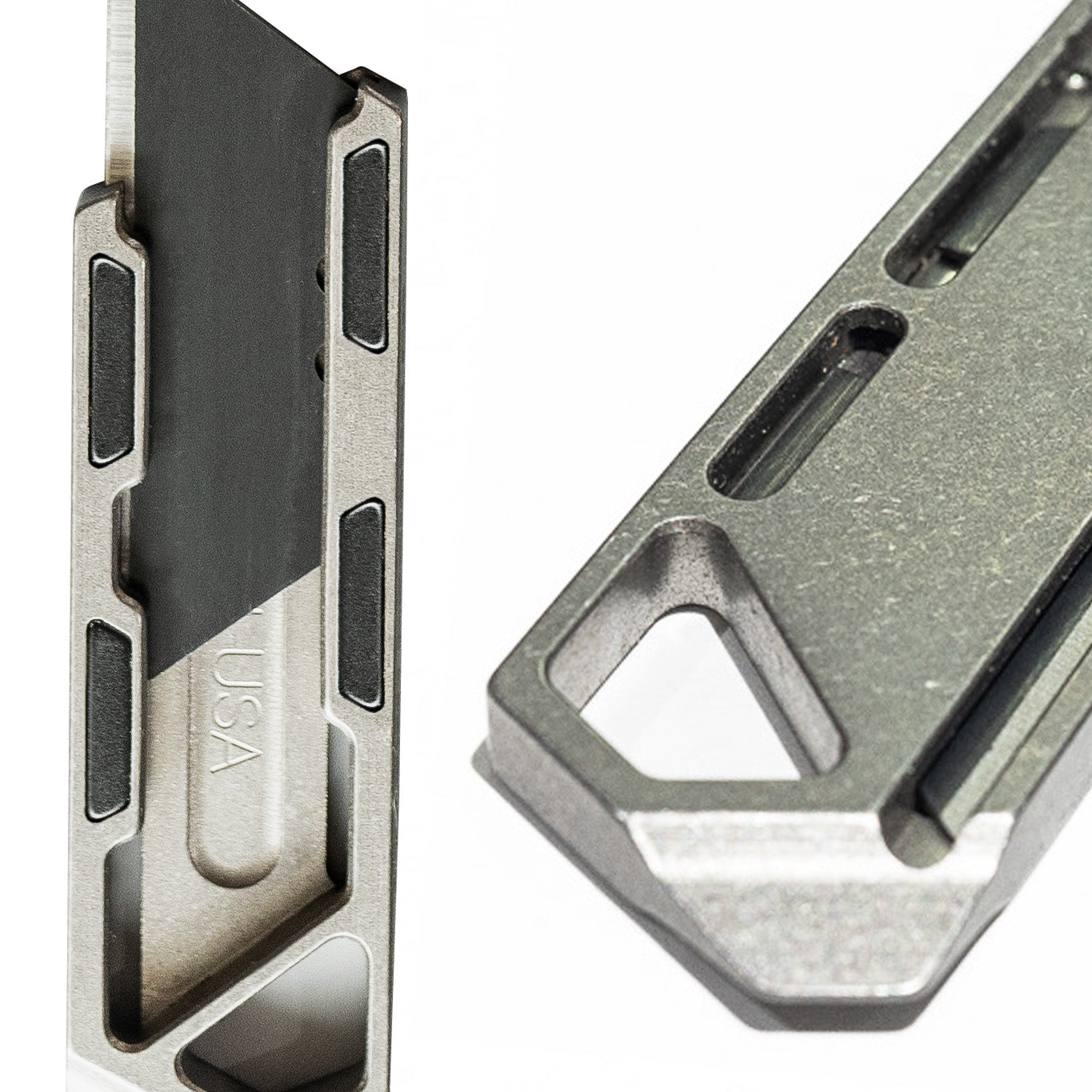 Exceed Designs TiRant RAZOR-M 3.0 MagLock Utility Knife, Stonewashed 6AL-4V Titanium