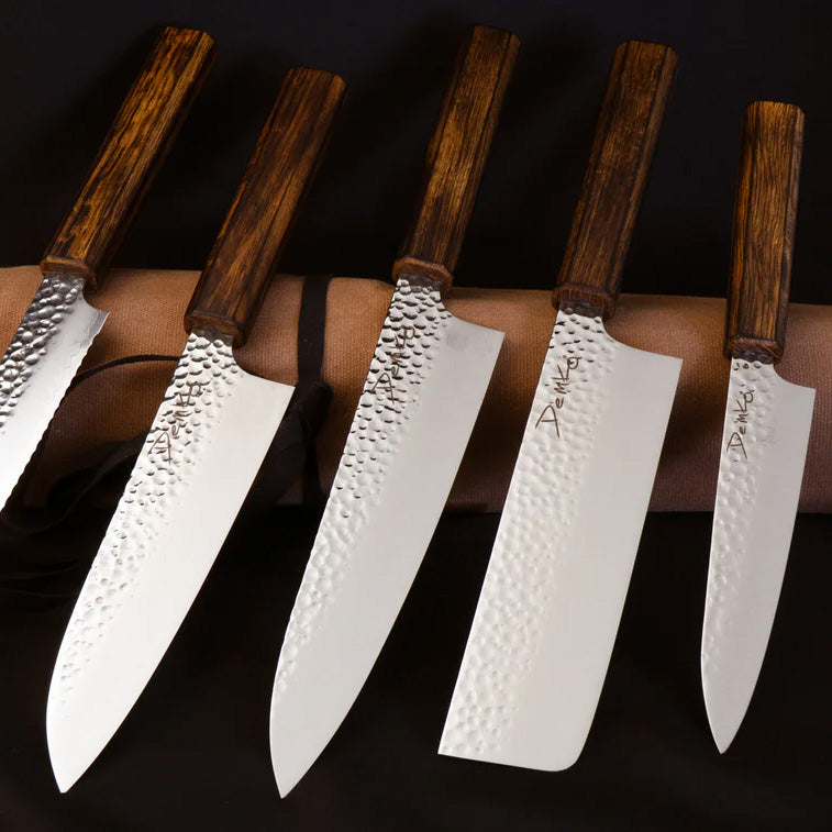 Demko Knives Japanese San Mai Kitchen Cutlery, Santoku
