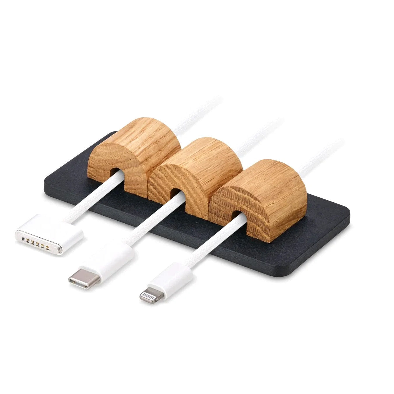 Oakywood Magnetic Cable Organizer, Oak/Black