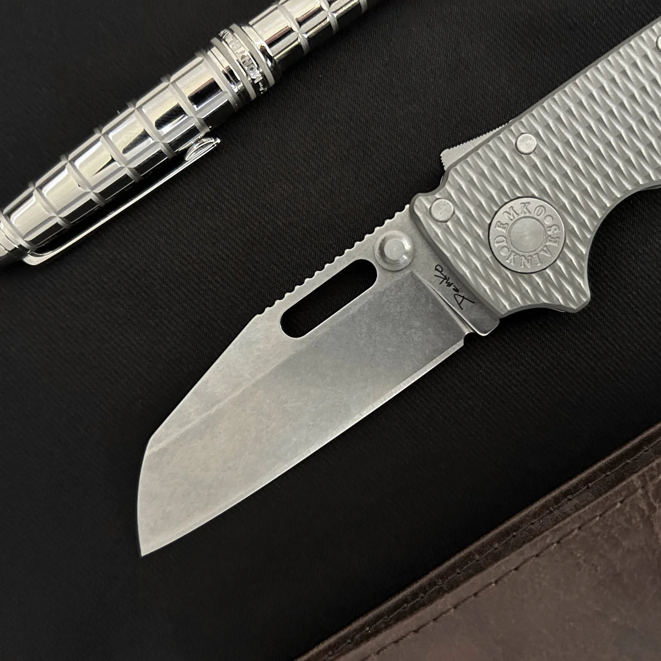 Demko Knives AD20.5 - 20CV - Milled Titanium, Shark Foot